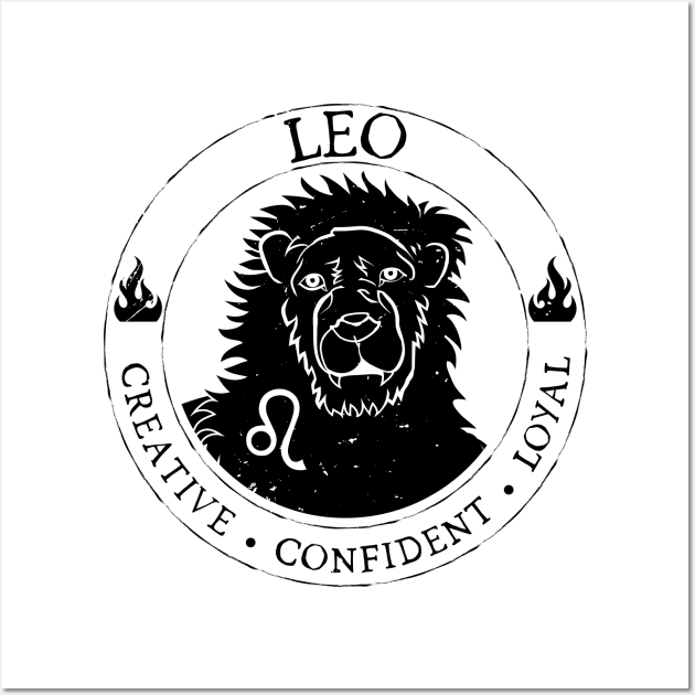 Leo Zodiac Birthday Star Sign Zodiac Gift Wall Art by atomguy